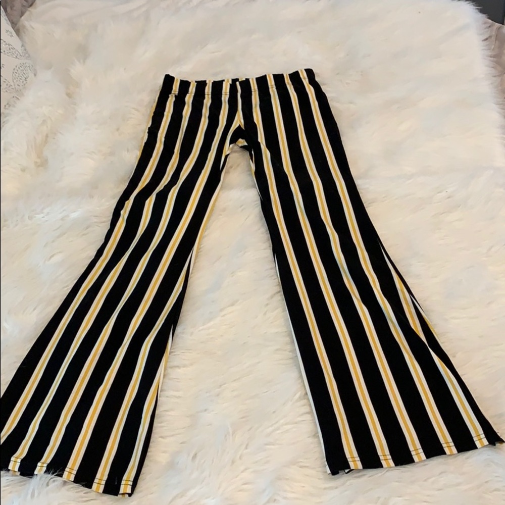Striped flare pants size Medium